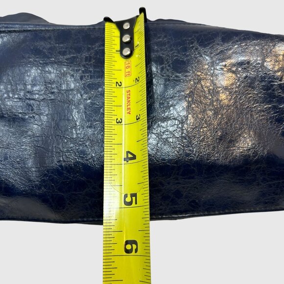 Mark Women’s Large Navy Faux Leather Tote Bag with Front Zip Pockets - Picture 6 of 14